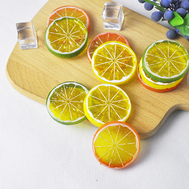 Mini symulacja plastry owoców cytrynowych - ozdoby świąteczne, 3 kolory, idealne na wesele i wystrój kuchni - Wianko - 9