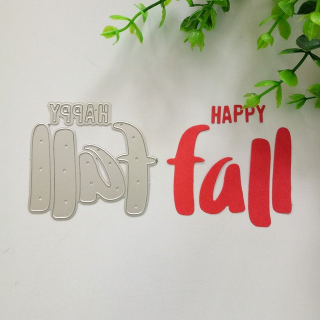 Nowa matryca do wycinania liter Happy Fall - artykuł gospodarstwa domowego, metalowa dekoracja scrapbooking do domu - Wianko - 2