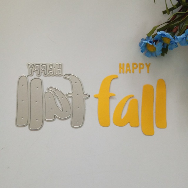 Nowa matryca do wycinania liter Happy Fall - artykuł gospodarstwa domowego, metalowa dekoracja scrapbooking do domu - Wianko - 3