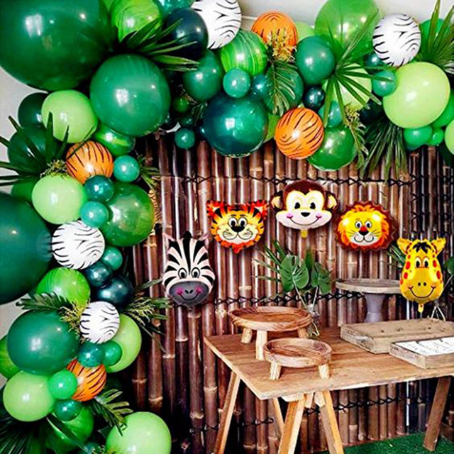 Dekoracje łuk balonowy z motywem safari dla przyjęcia urodzinowego i Baby Shower dla chłopców - 1 2 3 4 5 lat - DIY - Wianko - 1