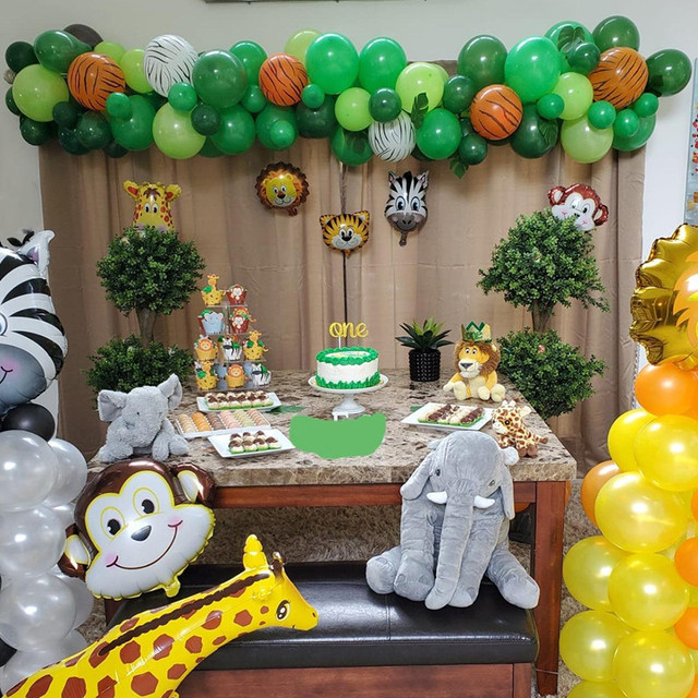 Dekoracje łuk balonowy z motywem safari dla przyjęcia urodzinowego i Baby Shower dla chłopców - 1 2 3 4 5 lat - DIY - Wianko - 2