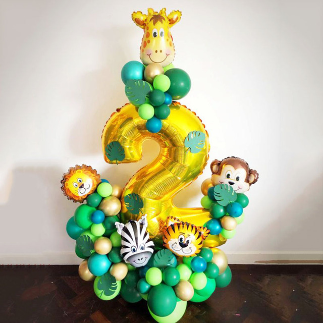 Dekoracje łuk balonowy z motywem safari dla przyjęcia urodzinowego i Baby Shower dla chłopców - 1 2 3 4 5 lat - DIY - Wianko - 14