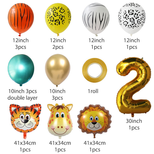 Dekoracje łuk balonowy z motywem safari dla przyjęcia urodzinowego i Baby Shower dla chłopców - 1 2 3 4 5 lat - DIY - Wianko - 13