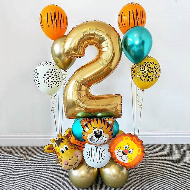 Dekoracje łuk balonowy z motywem safari dla przyjęcia urodzinowego i Baby Shower dla chłopców - 1 2 3 4 5 lat - DIY - Wianko - 12