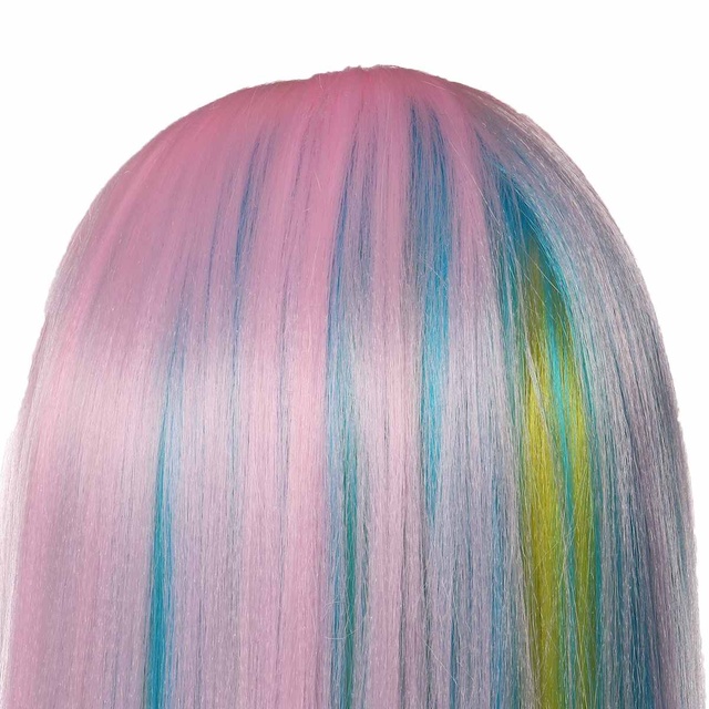 Profesjonalna peruka fryzjerska z kolorowymi kreskówkami na manekinie do treningu stylizacji włosów - Wianko - 9