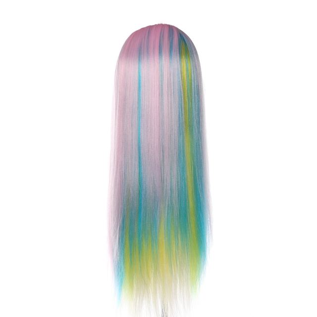 Profesjonalna peruka fryzjerska z kolorowymi kreskówkami na manekinie do treningu stylizacji włosów - Wianko - 7