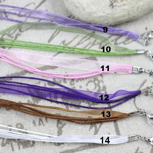 Zestaw 20 regulowanych naszyjników ze wstążką Organza o długości 17-19 Cal w różnych kolorach dla DIY tworzenia biżuterii (K00610) - Wianko - 4