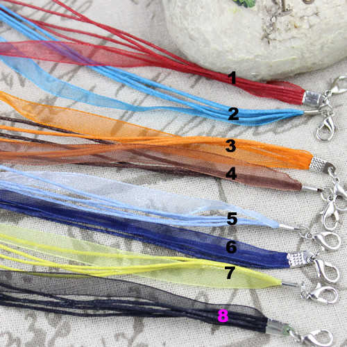 Zestaw 20 regulowanych naszyjników ze wstążką Organza o długości 17-19 Cal w różnych kolorach dla DIY tworzenia biżuterii (K00610) - Wianko - 3