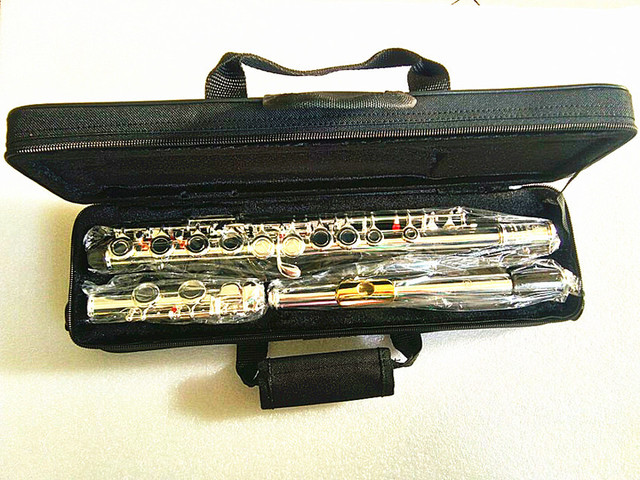 Flet poprzeczny Top Japan 212 SL 16 srebrne pozłacane ustniki, Flauta obturator C klucz, E klucz - Wianko - 5