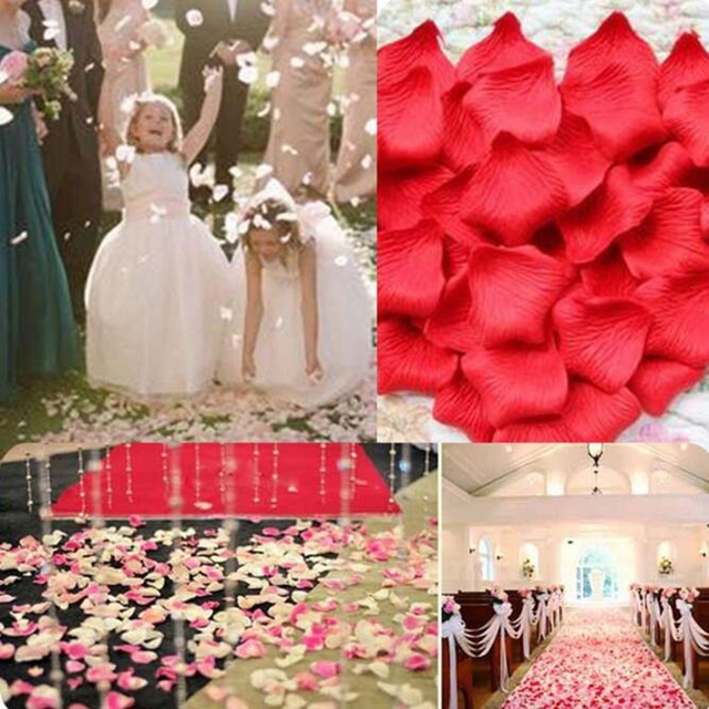 500/1000 sztuk materiałowych płatków róż do dekoracji łóżka weselnego - symulacja płatków ręcznie układanych dla małżeństwa - Wianko - 2