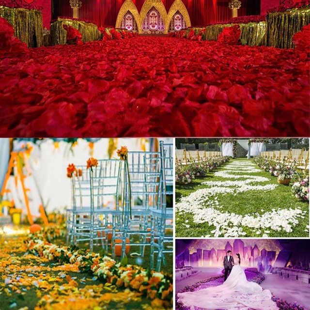 500/1000 sztuk materiałowych płatków róż do dekoracji łóżka weselnego - symulacja płatków ręcznie układanych dla małżeństwa - Wianko - 5