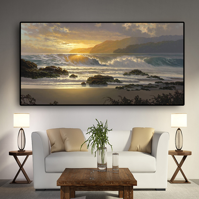 Plakat plażowy z zachodem słońca - obraz na płótnie - Wianko - 6