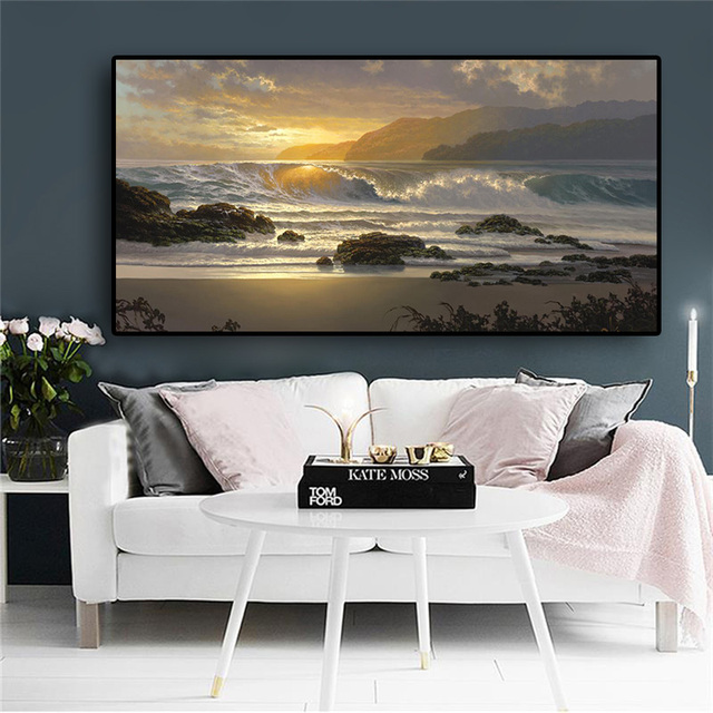 Plakat plażowy z zachodem słońca - obraz na płótnie - Wianko - 7