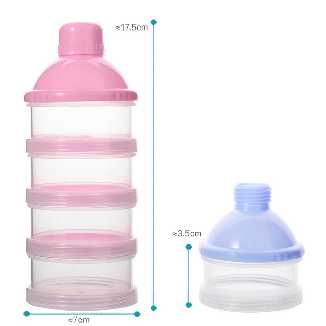 Przenośny dozownik mleka w proszku dla dzieci - 4 warstwowo siateczkowa pojemność na jedzenie z tworzywa sztucznego - Wianko - 2