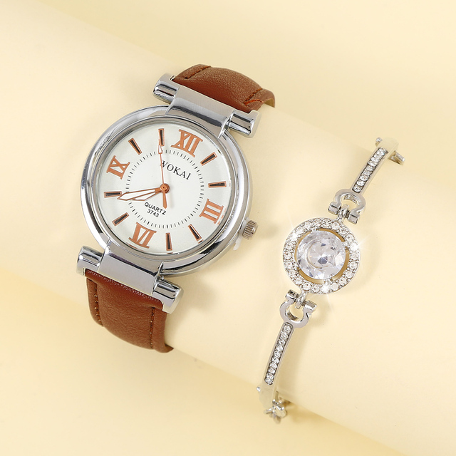 Damski zegarek z paskiem kwarcowym w minimalistycznym stylu, z tarczą romanowską - prezent ślubny dla dziewczyny - Wianko - 2