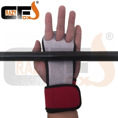 Rękawiczki do fitnessu - Waga podnoszenia rękawic 3-hole WOD+ uchwyt siłownia skóra - Wianko - 4