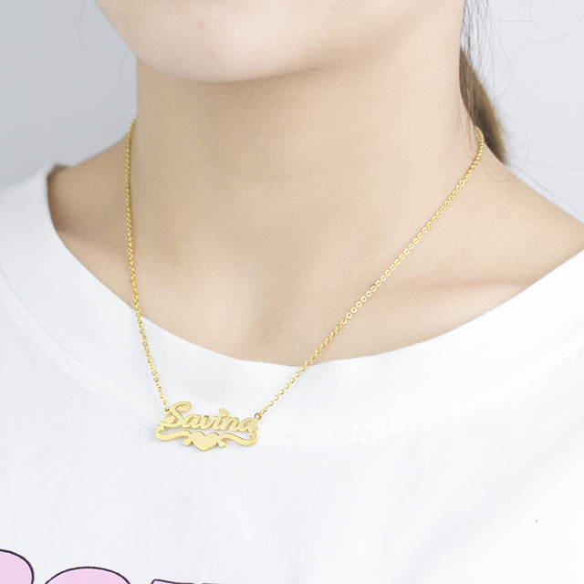 Naszyjnik serce ze stali nierdzewnej różowe złoto z personalizowaną tabliczką znamionową Bff prezenty dla kobiet - Wianko - 6
