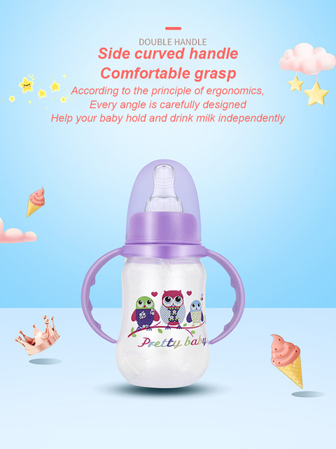 Butelka dla noworodka 150ml - antypoślizgowa, PBA-darmowa, idealna do karmienia i picia z anti-uchwytem - tworzywo PP - Wianko - 1