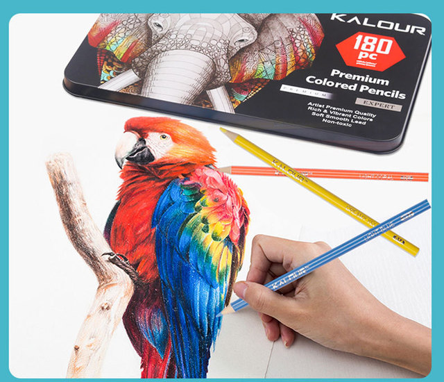Zestaw ołówków kolorowych Premium Art Oil 180/72 - szkolne akwarele do rysowania i kredki artystyczne - Wianko - 23