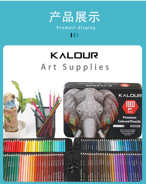 Zestaw ołówków kolorowych Premium Art Oil 180/72 - szkolne akwarele do rysowania i kredki artystyczne - Wianko - 22