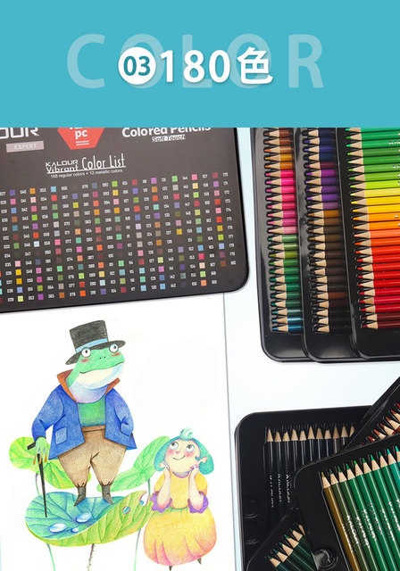 Zestaw ołówków kolorowych Premium Art Oil 180/72 - szkolne akwarele do rysowania i kredki artystyczne - Wianko - 19