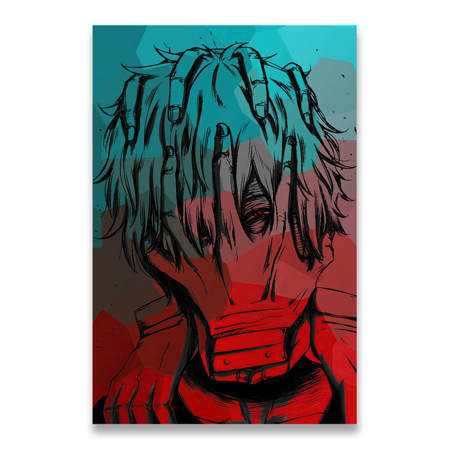 Płótno malarstwo Anime plakat Mój bohater akademia Tomura Shigaraki - dekoracja ścienna, sztuka obrazowa, wystrój pokoju, wystrój domu - Wianko - 21