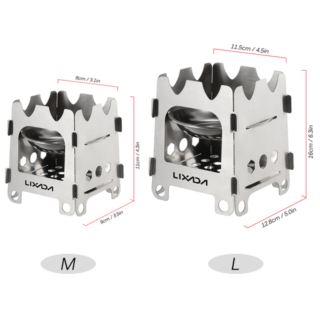 Lixada Ultralekka kuchenka na drewno i alkohol do campingowych wycieczek - Wianko - 5