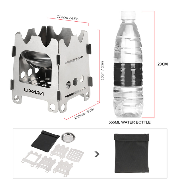 Lixada Ultralekka kuchenka na drewno i alkohol do campingowych wycieczek - Wianko - 10