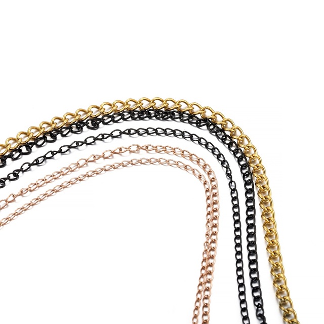 Biżuteria łańcuchy ze stali nierdzewnej, złotego koloru, luzem, 2-5 m/partia, 1.2-4.0mm - DIY elementy do wyrobu biżuterii - Wianko - 5