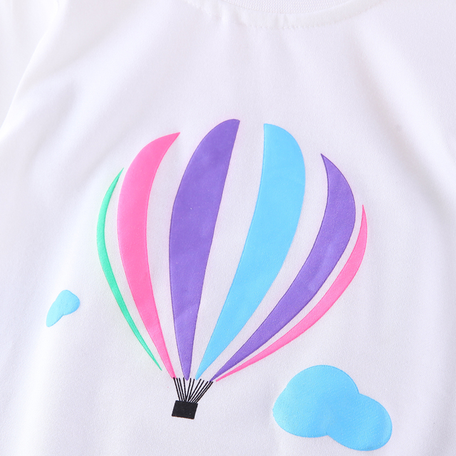 T-shirt Cartoon z długimi rękawami, wzór z motywem balona, bawełna, kolor biały żółty, dla dzieci 0-4 lat - Wianko - 8