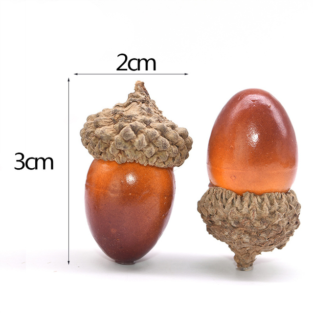 20/50 sztuk symulacja Mini żołądź dąb nakrętka sztuczne owoce 3cm - Wianko - 2