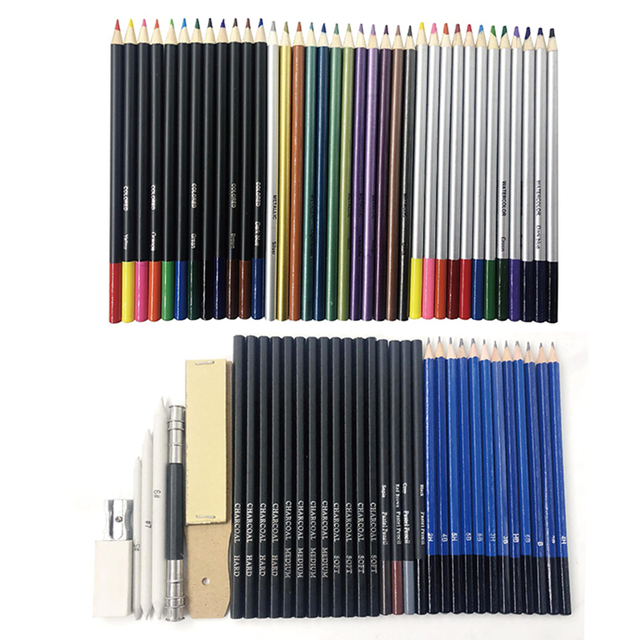 Profesjonalny zestaw ołówków rysunkowych do szkicowania i kolorowania 72 sztuki - Wianko - 2