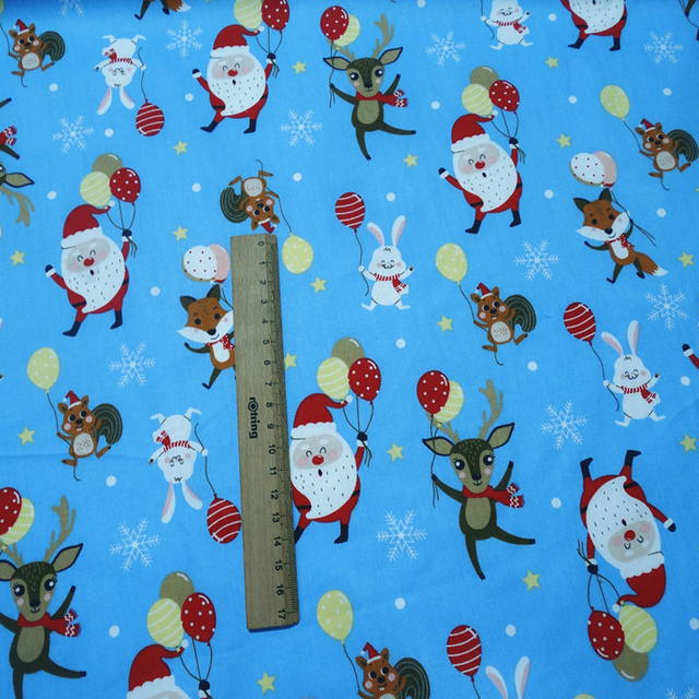 Materiał skośny bawełniany do szycia odzieży i pościeli dziecięcej – Świąteczna ozdobna tkanina na choinkę Świętego Mikołaja (0,5 metra) - Wianko - 45