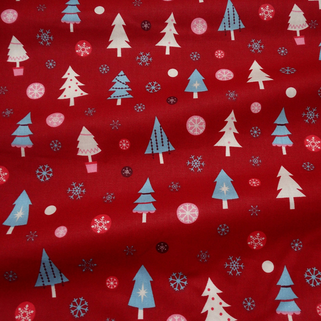 Materiał skośny bawełniany do szycia odzieży i pościeli dziecięcej – Świąteczna ozdobna tkanina na choinkę Świętego Mikołaja (0,5 metra) - Wianko - 18