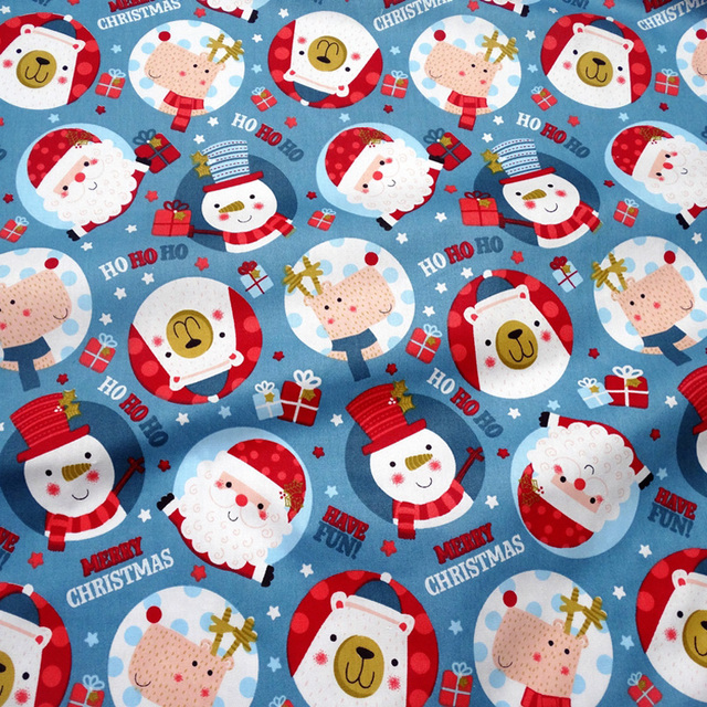 Materiał skośny bawełniany do szycia odzieży i pościeli dziecięcej – Świąteczna ozdobna tkanina na choinkę Świętego Mikołaja (0,5 metra) - Wianko - 37