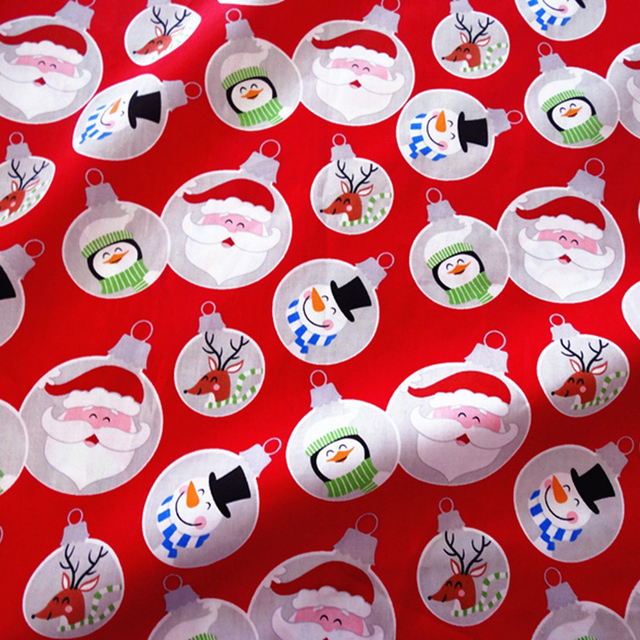 Materiał skośny bawełniany do szycia odzieży i pościeli dziecięcej – Świąteczna ozdobna tkanina na choinkę Świętego Mikołaja (0,5 metra) - Wianko - 13