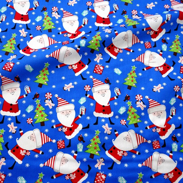 Materiał skośny bawełniany do szycia odzieży i pościeli dziecięcej – Świąteczna ozdobna tkanina na choinkę Świętego Mikołaja (0,5 metra) - Wianko - 26