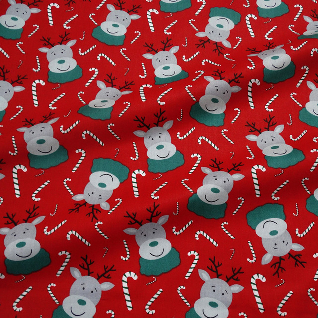 Materiał skośny bawełniany do szycia odzieży i pościeli dziecięcej – Świąteczna ozdobna tkanina na choinkę Świętego Mikołaja (0,5 metra) - Wianko - 19