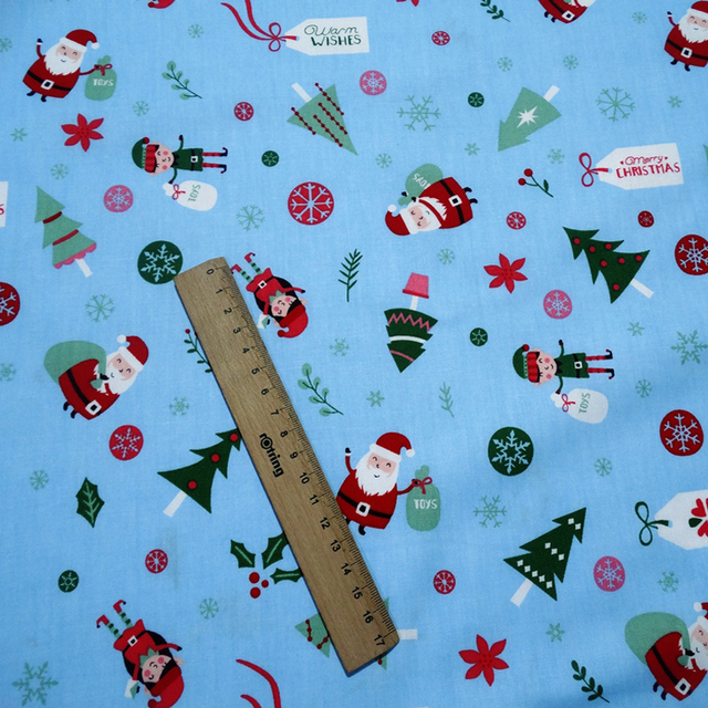 Materiał skośny bawełniany do szycia odzieży i pościeli dziecięcej – Świąteczna ozdobna tkanina na choinkę Świętego Mikołaja (0,5 metra) - Wianko - 43