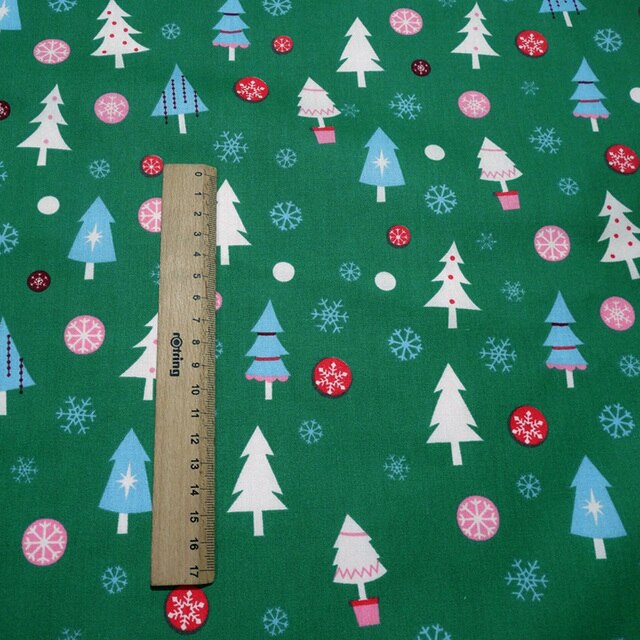 Materiał skośny bawełniany do szycia odzieży i pościeli dziecięcej – Świąteczna ozdobna tkanina na choinkę Świętego Mikołaja (0,5 metra) - Wianko - 16
