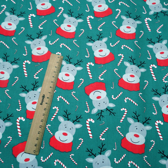 Materiał skośny bawełniany do szycia odzieży i pościeli dziecięcej – Świąteczna ozdobna tkanina na choinkę Świętego Mikołaja (0,5 metra) - Wianko - 17