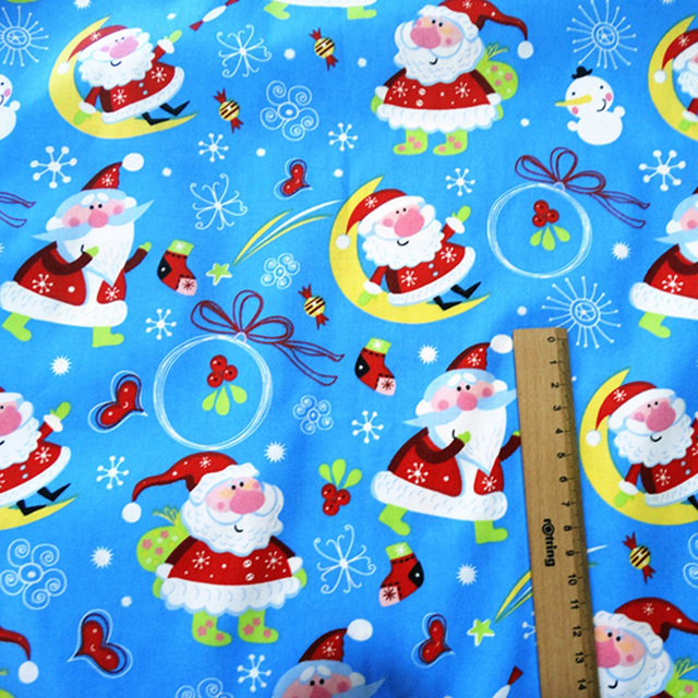 Materiał skośny bawełniany do szycia odzieży i pościeli dziecięcej – Świąteczna ozdobna tkanina na choinkę Świętego Mikołaja (0,5 metra) - Wianko - 11