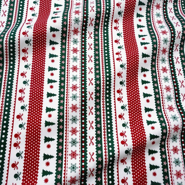 Materiał skośny bawełniany do szycia odzieży i pościeli dziecięcej – Świąteczna ozdobna tkanina na choinkę Świętego Mikołaja (0,5 metra) - Wianko - 27