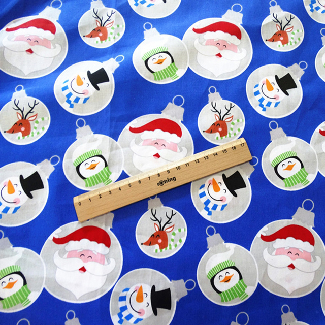 Materiał skośny bawełniany do szycia odzieży i pościeli dziecięcej – Świąteczna ozdobna tkanina na choinkę Świętego Mikołaja (0,5 metra) - Wianko - 7