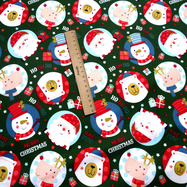 Materiał skośny bawełniany do szycia odzieży i pościeli dziecięcej – Świąteczna ozdobna tkanina na choinkę Świętego Mikołaja (0,5 metra) - Wianko - 36