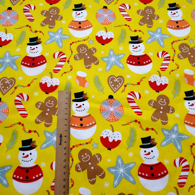 Materiał skośny bawełniany do szycia odzieży i pościeli dziecięcej – Świąteczna ozdobna tkanina na choinkę Świętego Mikołaja (0,5 metra) - Wianko - 23