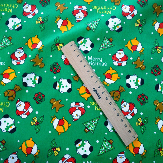 Materiał skośny bawełniany do szycia odzieży i pościeli dziecięcej – Świąteczna ozdobna tkanina na choinkę Świętego Mikołaja (0,5 metra) - Wianko - 8
