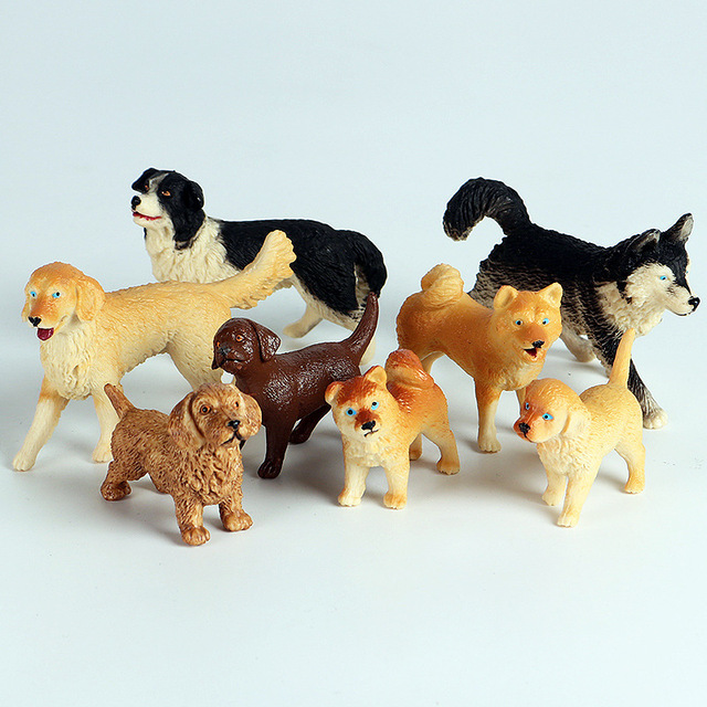 Model psa Golden Retriever, Shiba Inu, Husky - zestaw 8 sztuk, miniaturowa symulacja zwierząt pcv, zabawka dla dzieci i kolekcjonerski prezent - Wianko - 5