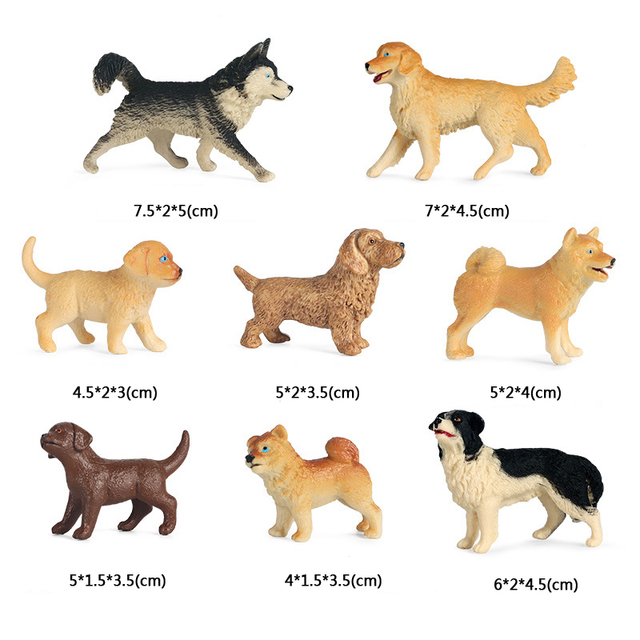 Model psa Golden Retriever, Shiba Inu, Husky - zestaw 8 sztuk, miniaturowa symulacja zwierząt pcv, zabawka dla dzieci i kolekcjonerski prezent - Wianko - 3