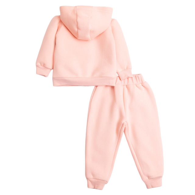 Zestaw odzieżowy dla dzieci - Mały maven maluch w kapturze, aksamitny, z wzorem pingwina zimowy różowy, długie rękawy i spodnie - Wianko - 6